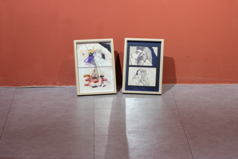 廖苡辰個展「生性溫柔的狗」作品：《浮起來的夢》、《分離》，數位輸出、木框，每張21×30 cm，2017